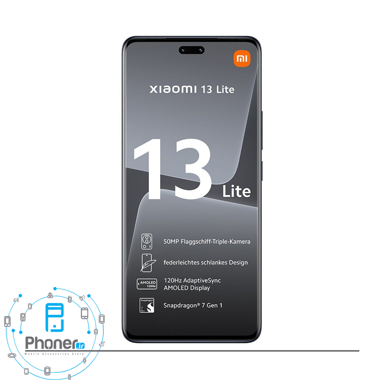 صفحه نمایش گوشی موبایل شیائومی Xiaomi 13 Lite 5G در رنگ مشکی