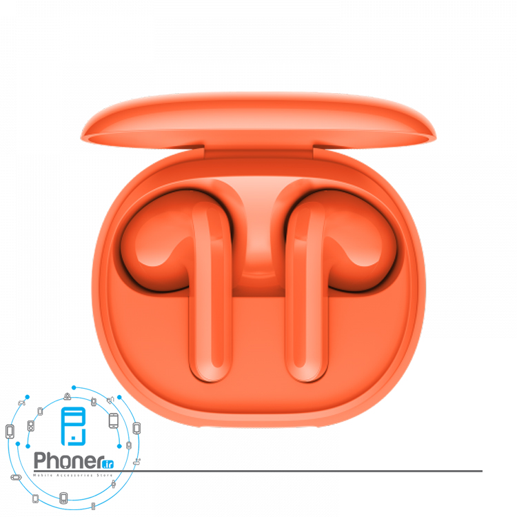 نمای بالا هندزفری بلوتوثی شیائومی مدل Redmi Buds 4 Lite در رنگ نارنجی