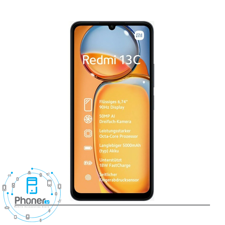 صفحه نمایش گوشی موبایل شیائومی Redmi 13C در رنگ مشکی