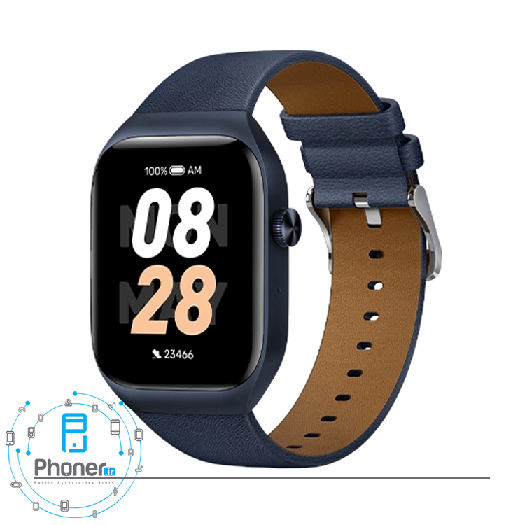 رنگ سرمه‌ای ساعت هوشمند شیائومی میبرو مدل Watch T2 با بند چرمی